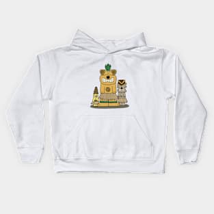 Tiki Airedale Scottish Terrier and Budgie Kids Hoodie